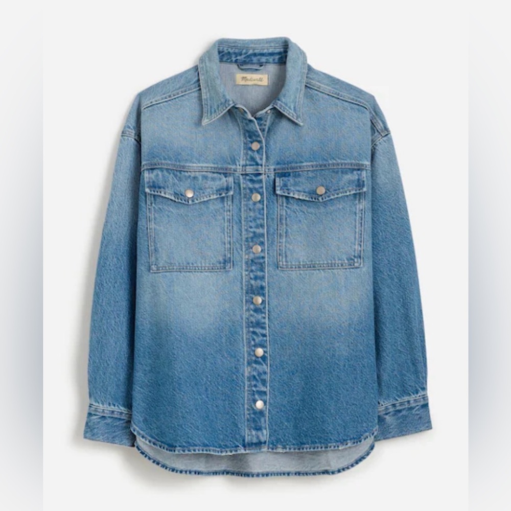 Madewell Denim Boxy Shirt-Jacket in Maspeth Wash, Size Small